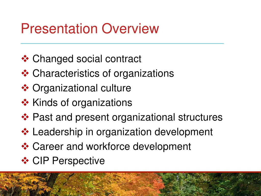 presentation overview