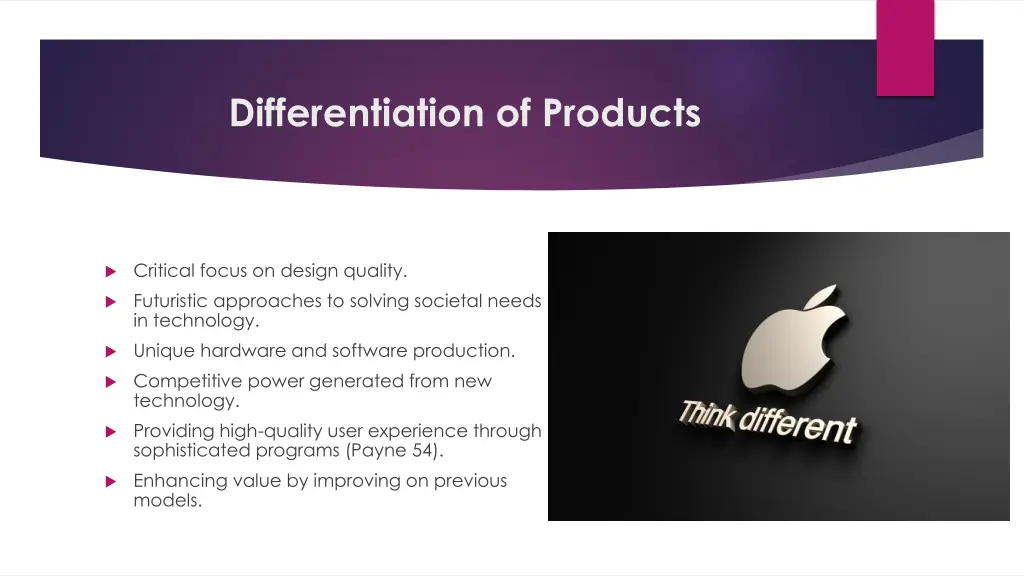 differentiation of products