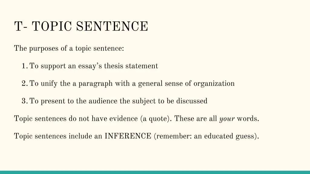 t topic sentence 1