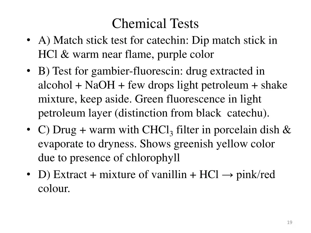 chemical tests