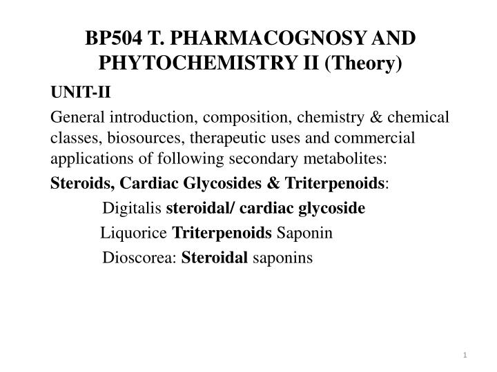 bp504 t pharmacognosy and phytochemistry