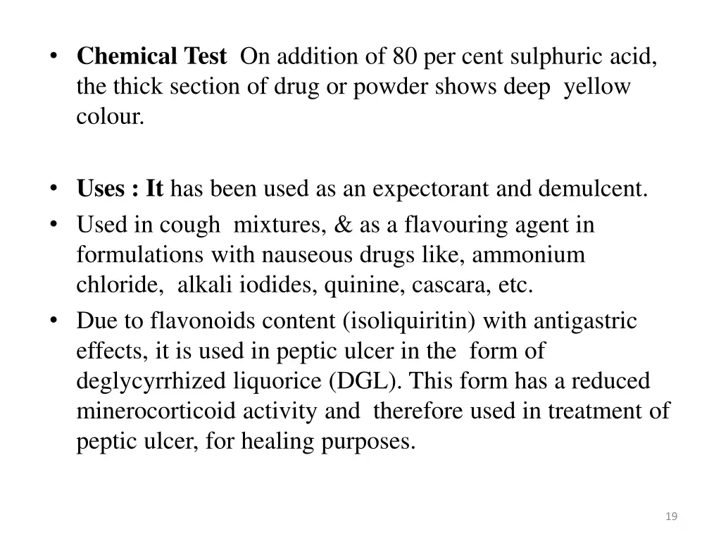 chemical test on addition of 80 per cent