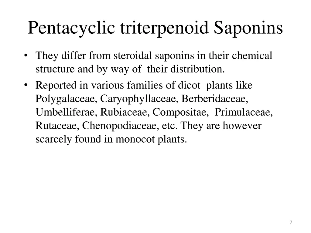 pentacyclic triterpenoid saponins