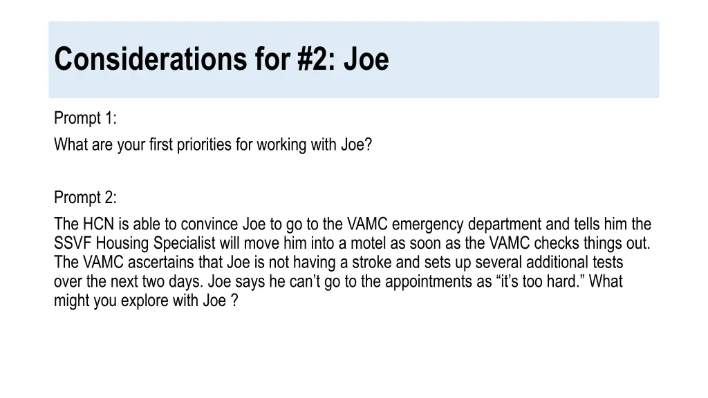 considerations for 2 joe