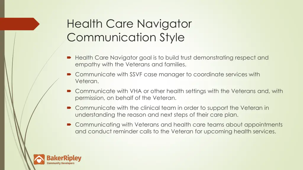 health care navigator communication style