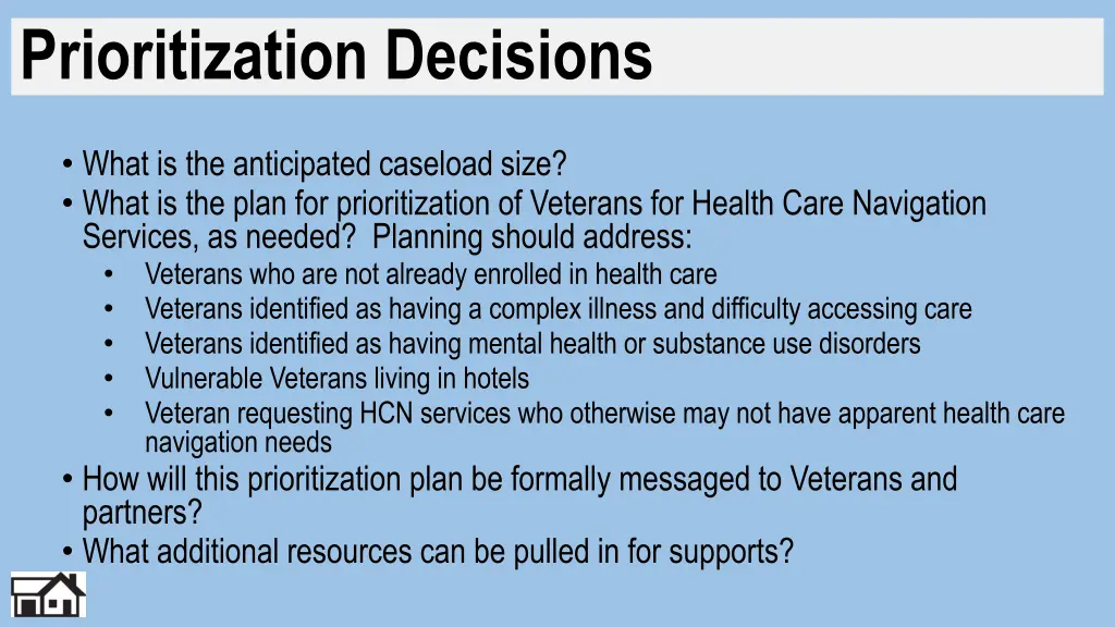 prioritization decisions