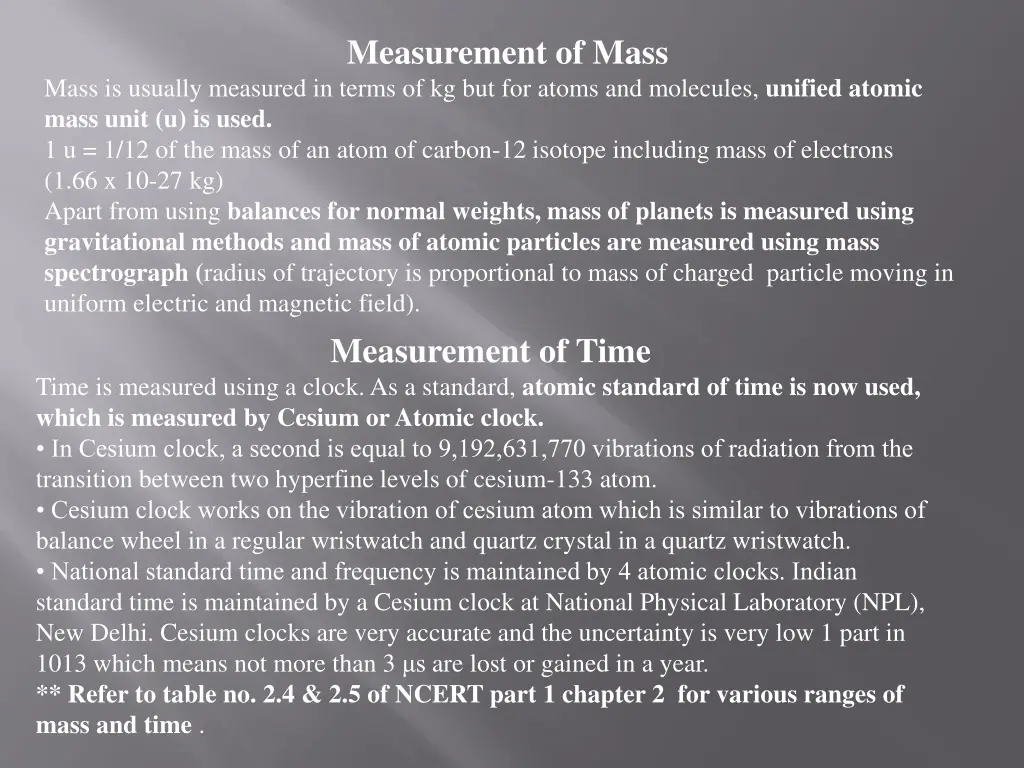 measurement of mass