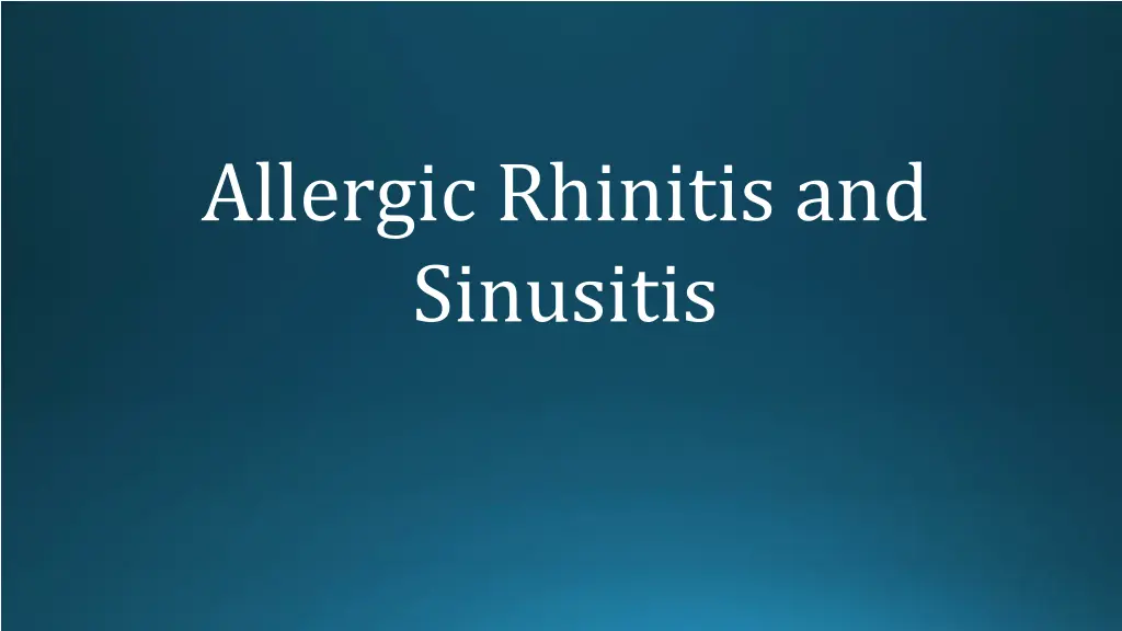 allergic rhinitis and sinusitis