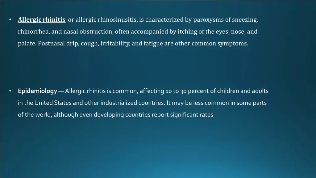 allergic rhinitis or allergic rhinosinusitis