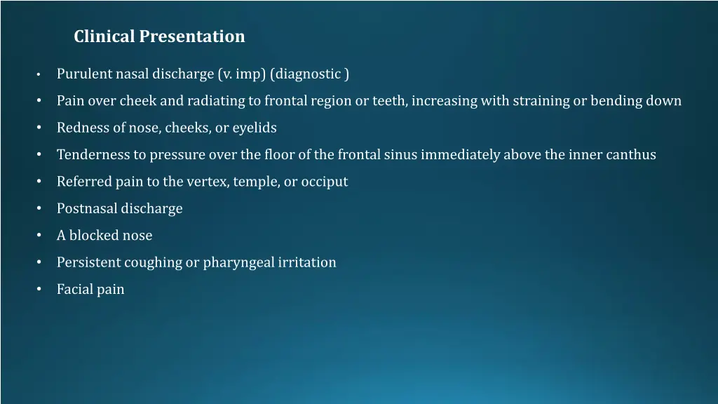 clinical presentation