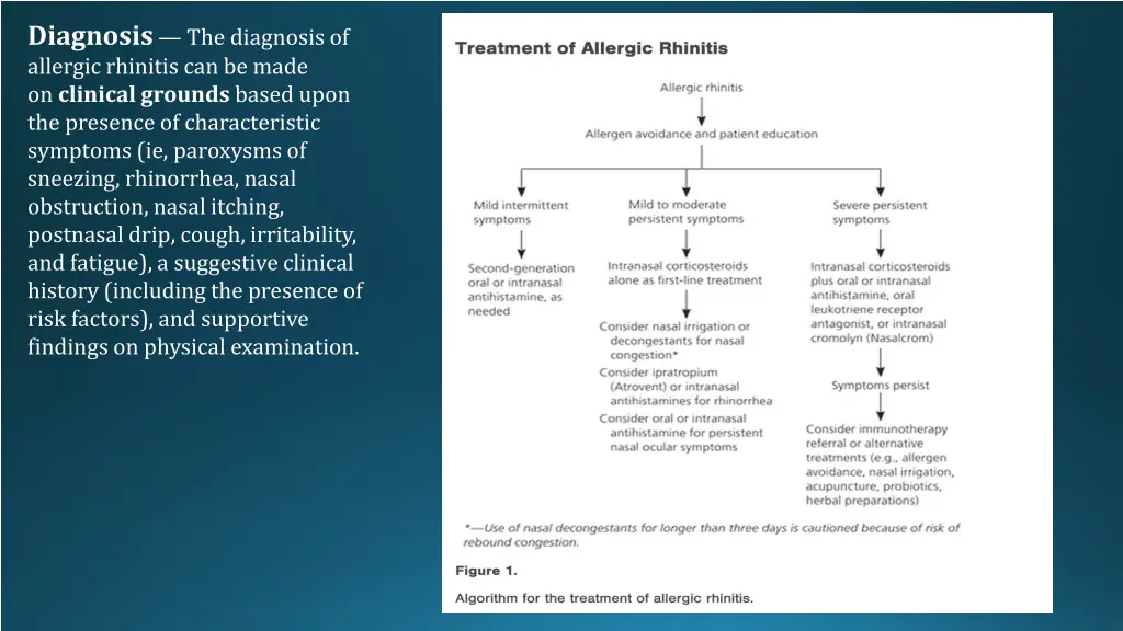 diagnosis the diagnosis of allergic rhinitis