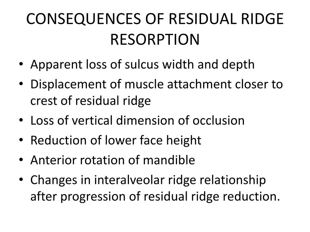 consequences of residual ridge resorption