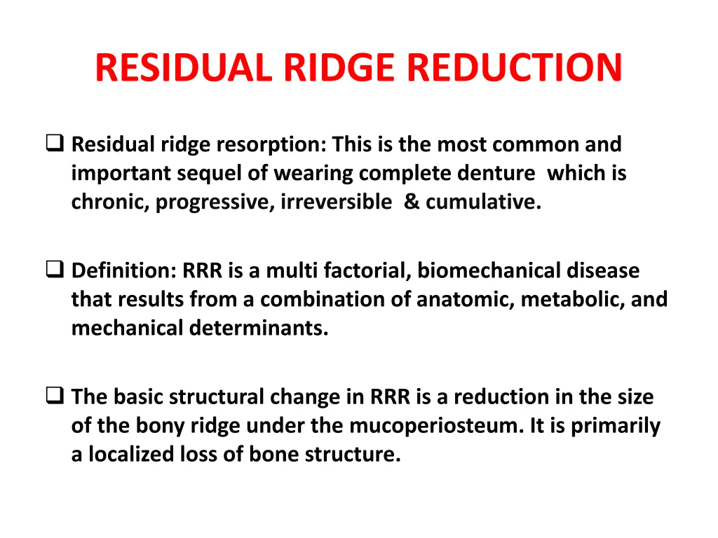 residual ridge reduction