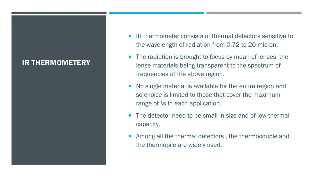 ir thermometer consists of thermal detectors