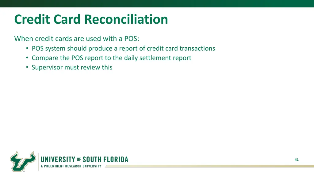 credit card reconciliation