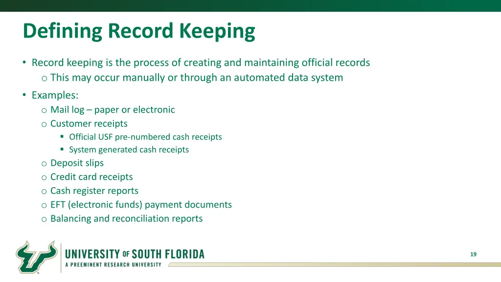 defining record keeping