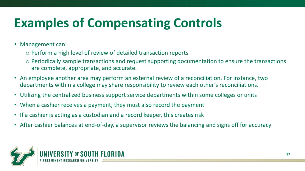 examples of compensating controls