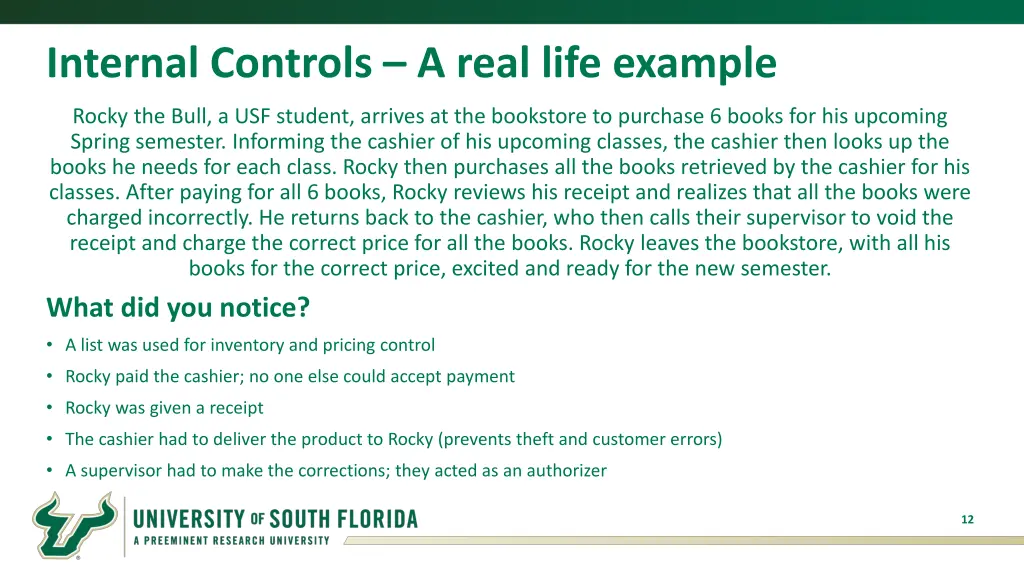 internal controls a real life example