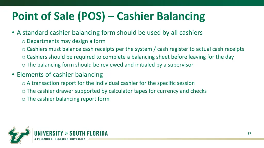 point of sale pos cashier balancing