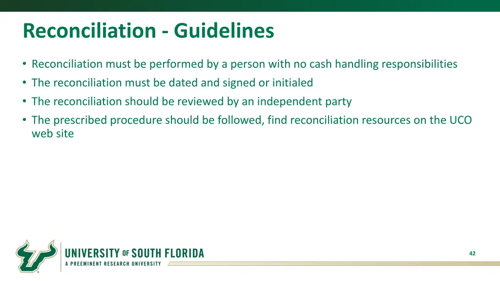 reconciliation guidelines