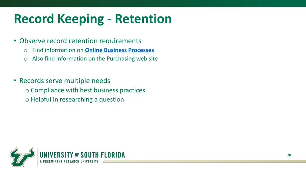 record keeping retention