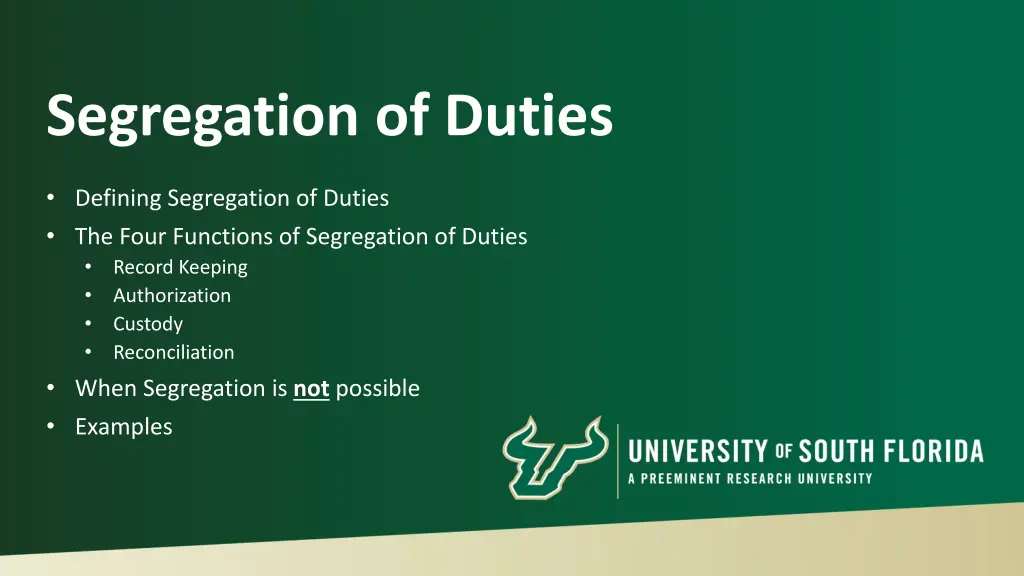 segregation of duties