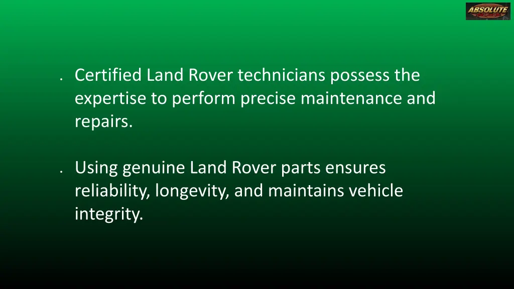 certified land rover technicians possess