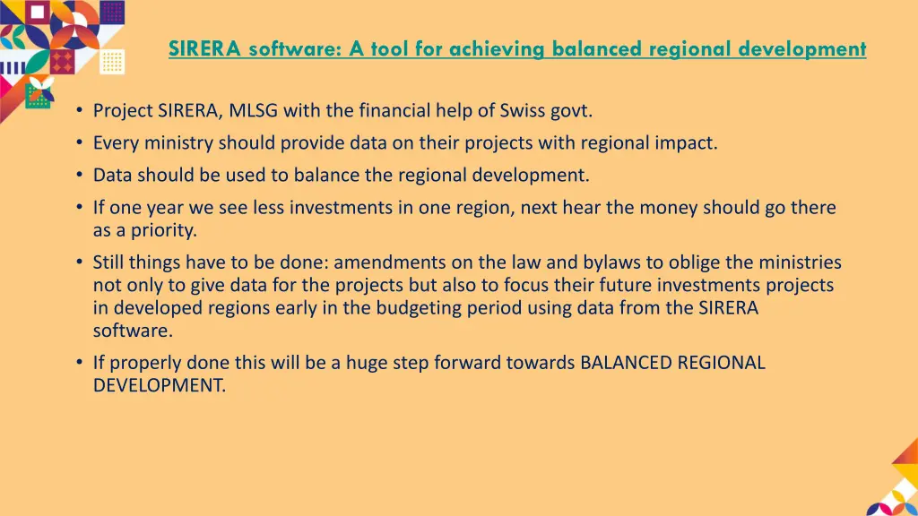 sirera software a tool for achieving balanced