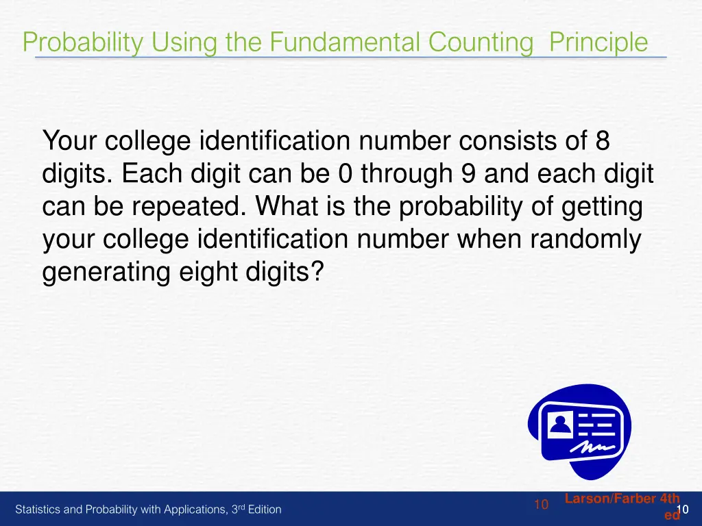 probability using the fundamental counting