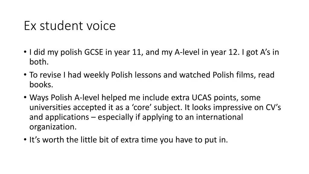 ex student voice