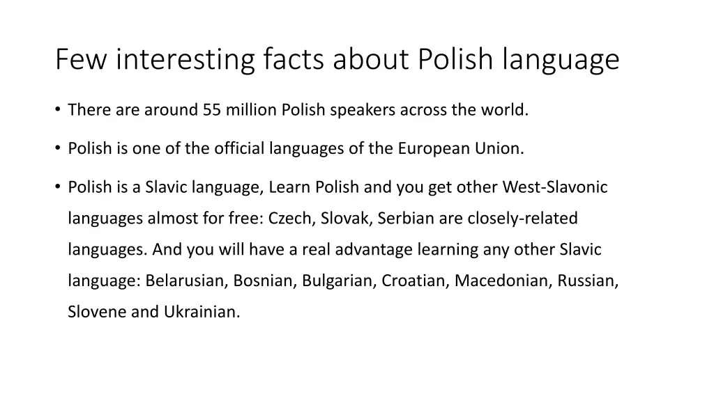 few interesting facts about polish language