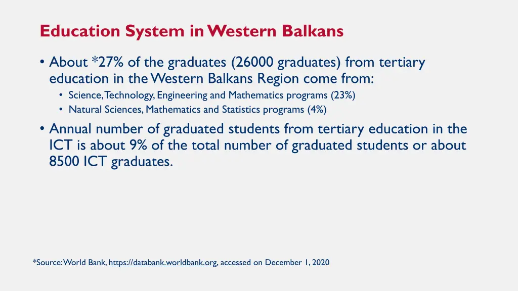 education system in western balkans