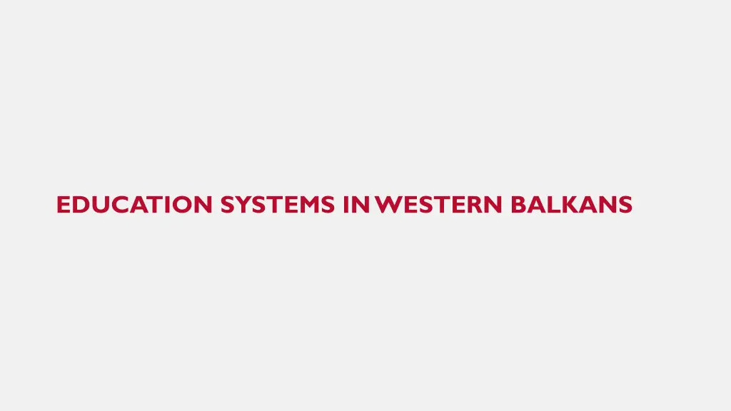 education systems in western balkans