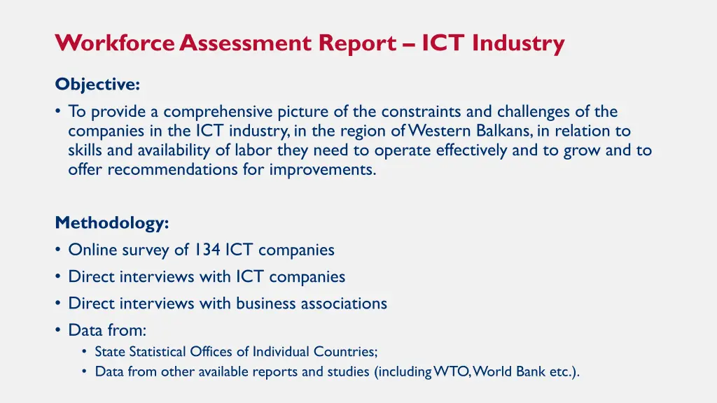 workforce assessment report ict industry