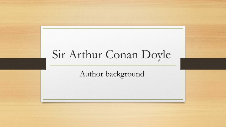 sir arthur conan doyle