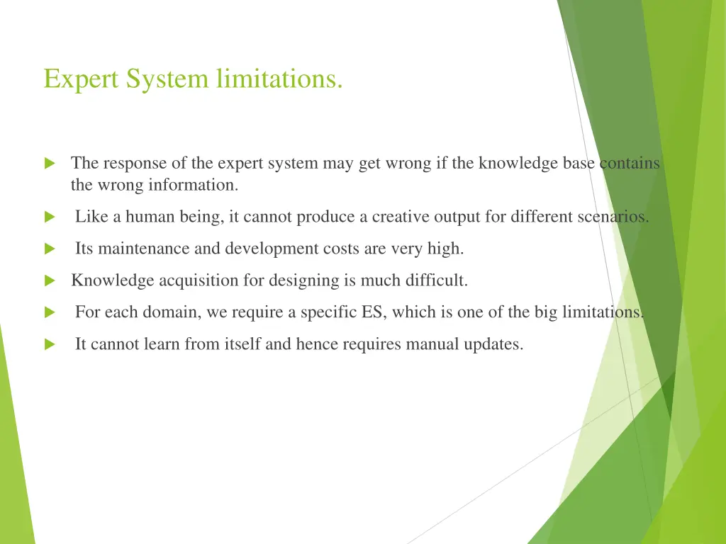 expert system limitations