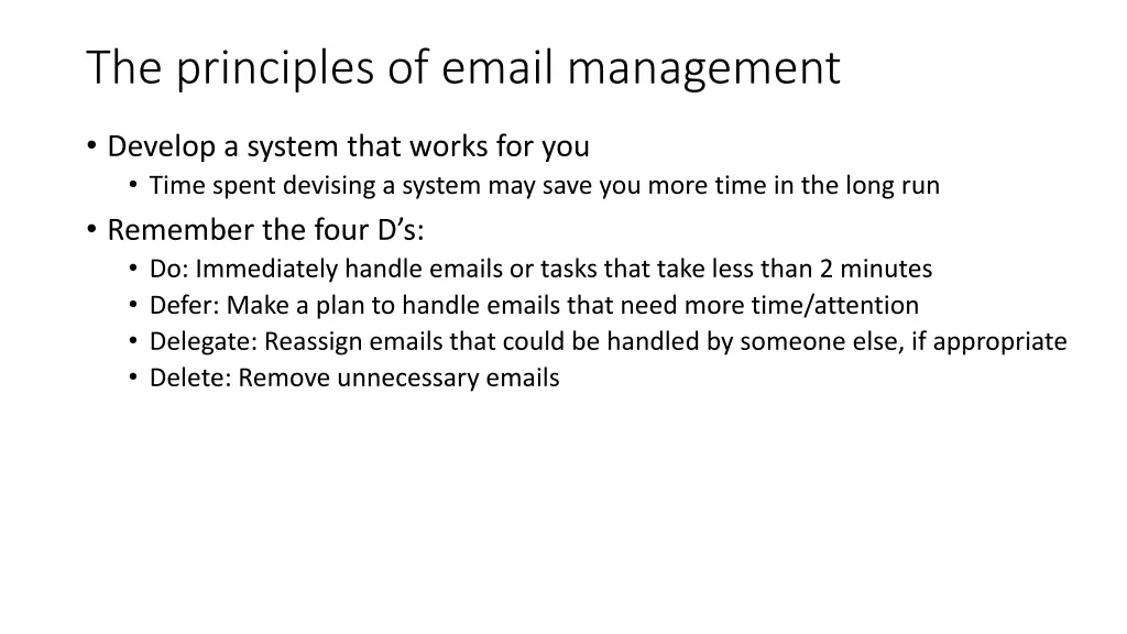 the principles of email management