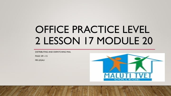 office practice level 2 lesson 17 module 20