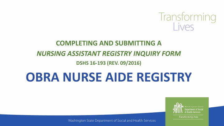 completing and submitting a nursing assistant