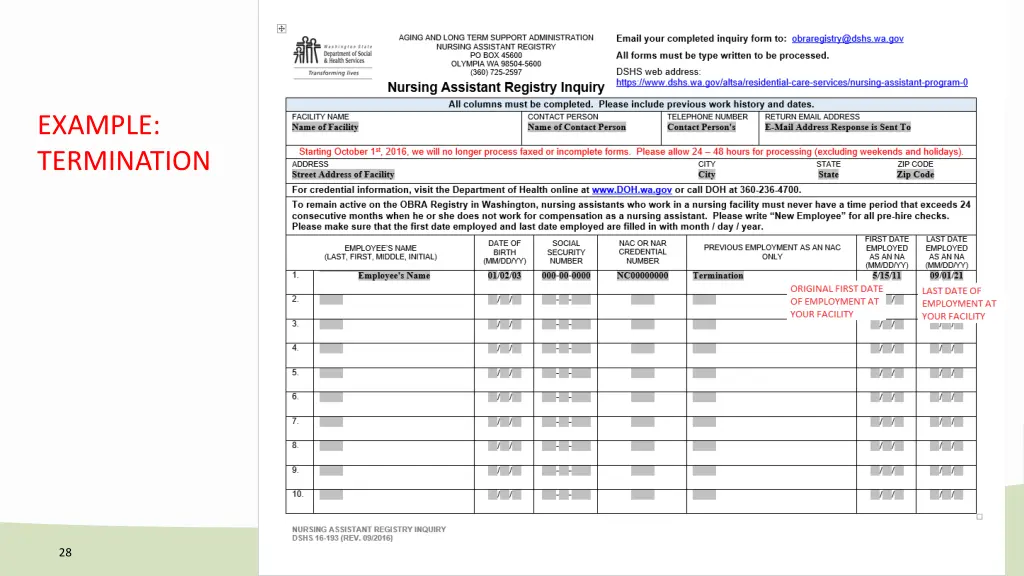 example termination