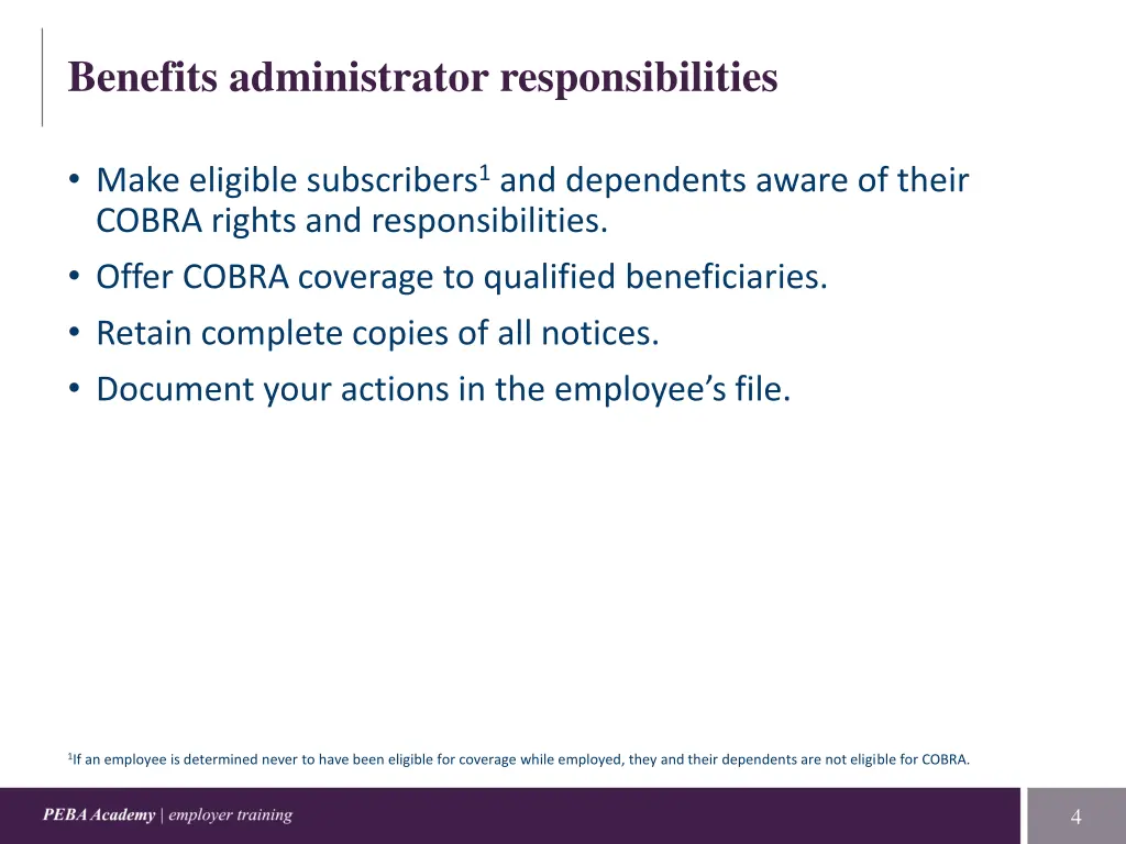 benefits administrator responsibilities