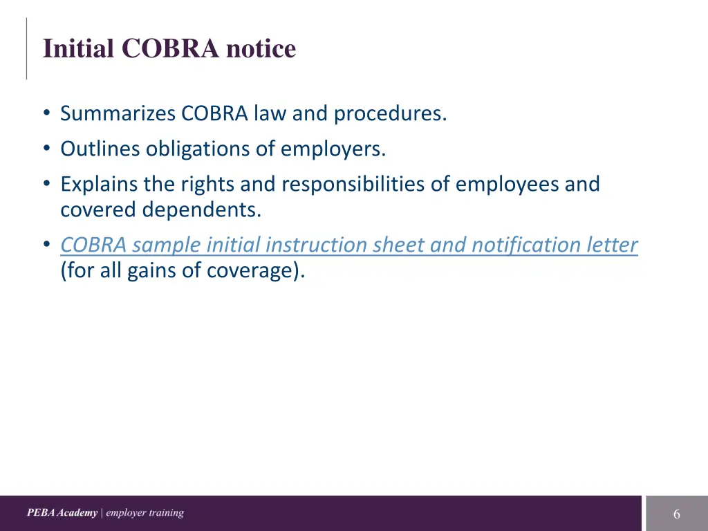 initial cobra notice