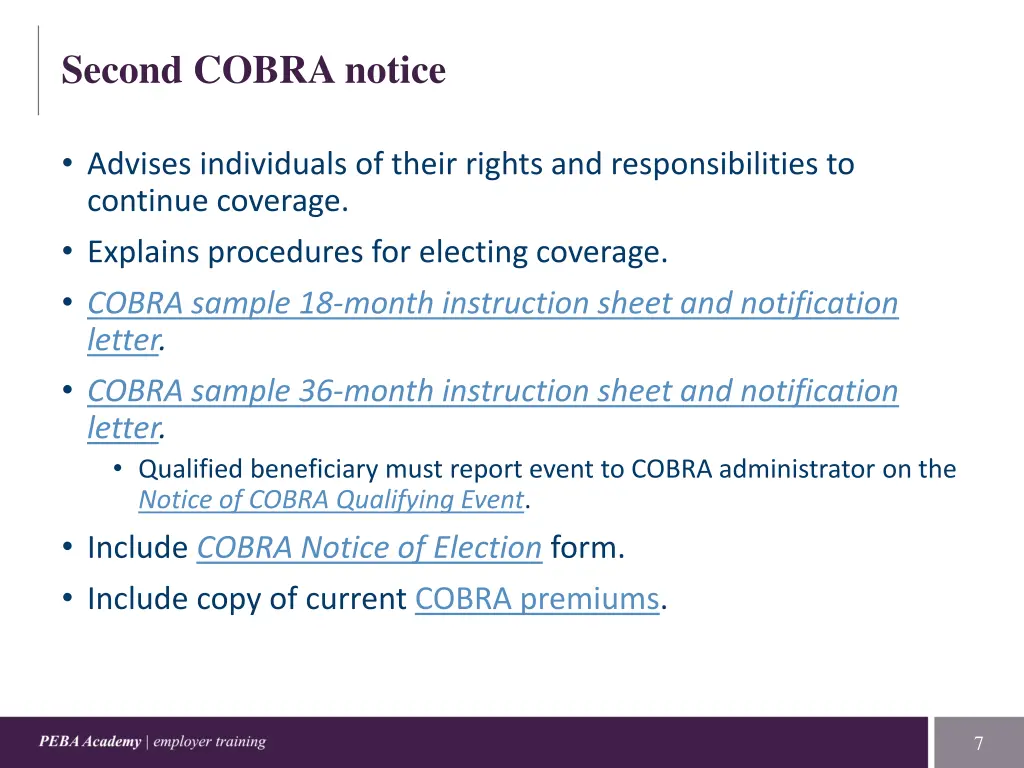 second cobra notice