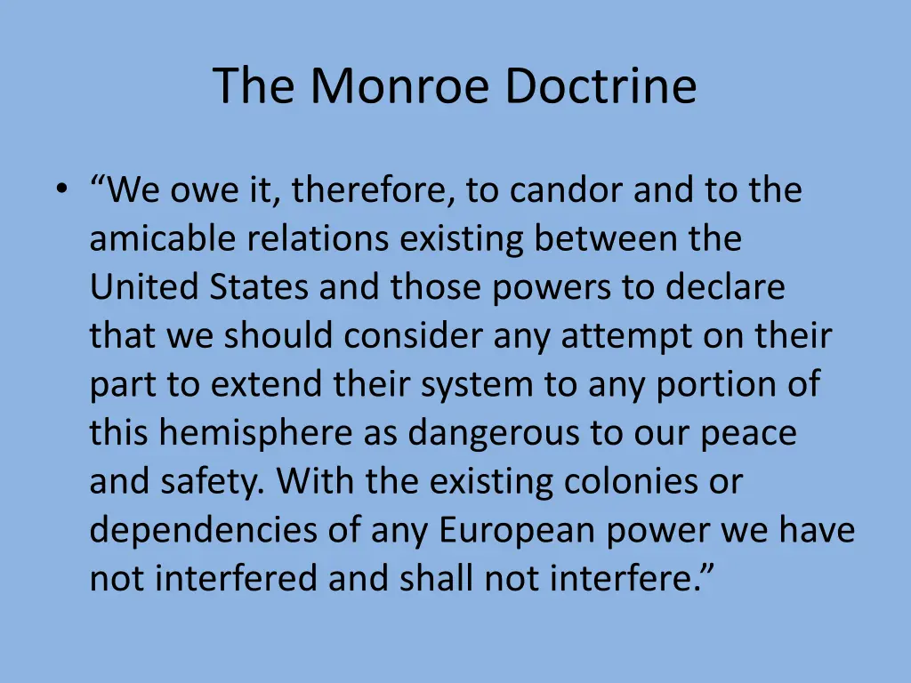 the monroe doctrine 1