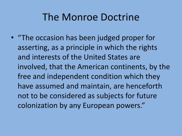 the monroe doctrine