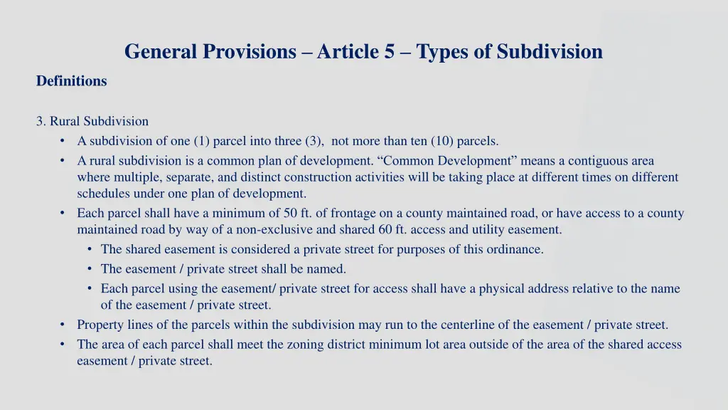 general provisions article 5 types of subdivision 2