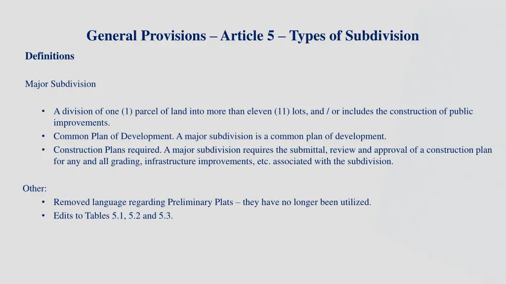 general provisions article 5 types of subdivision 4