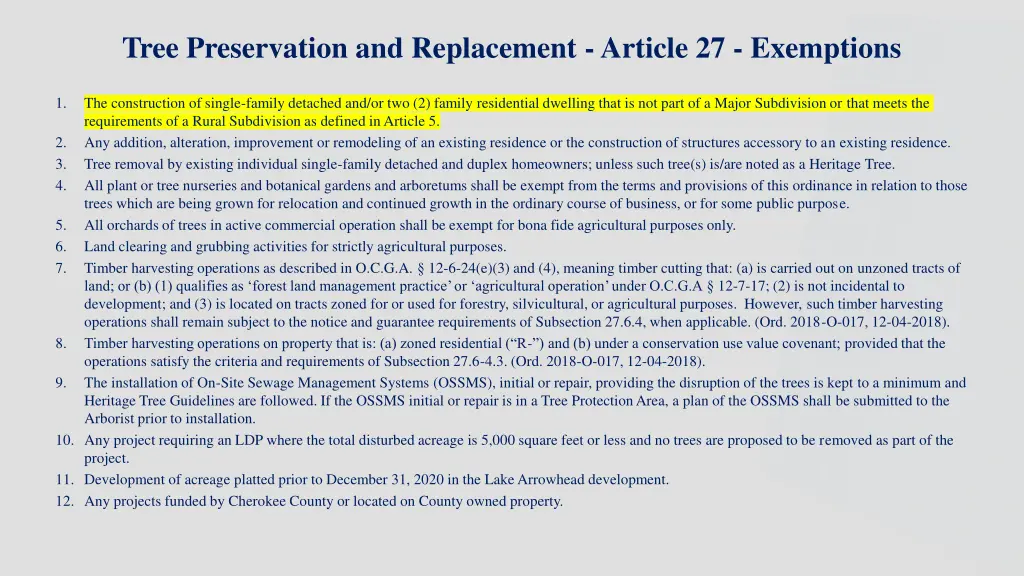 tree preservation and replacement article