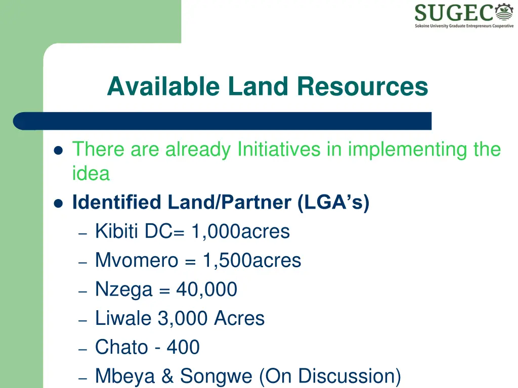 available land resources