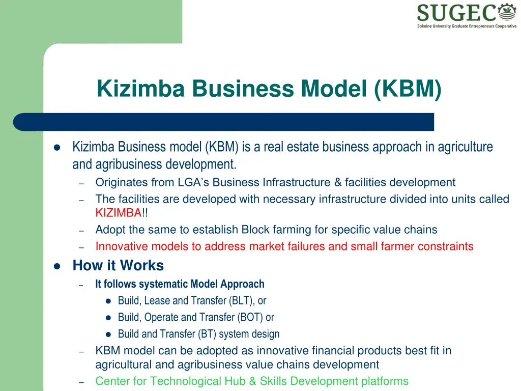 kizimba business model kbm